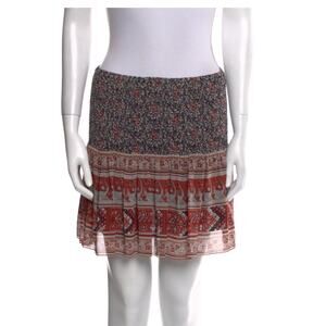 Ulla Johnson Women's Colette Silk Patchwork Mini Skirt Size 8  Smocked Floral